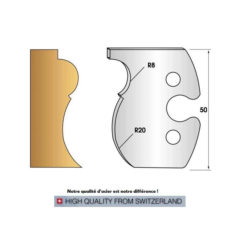 Jeu de 2 fers profiles hauteur  50X5.5 mm n° 260