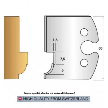 Jeu de 2 fers profiles hauteur  50X5.5 mm n° 261