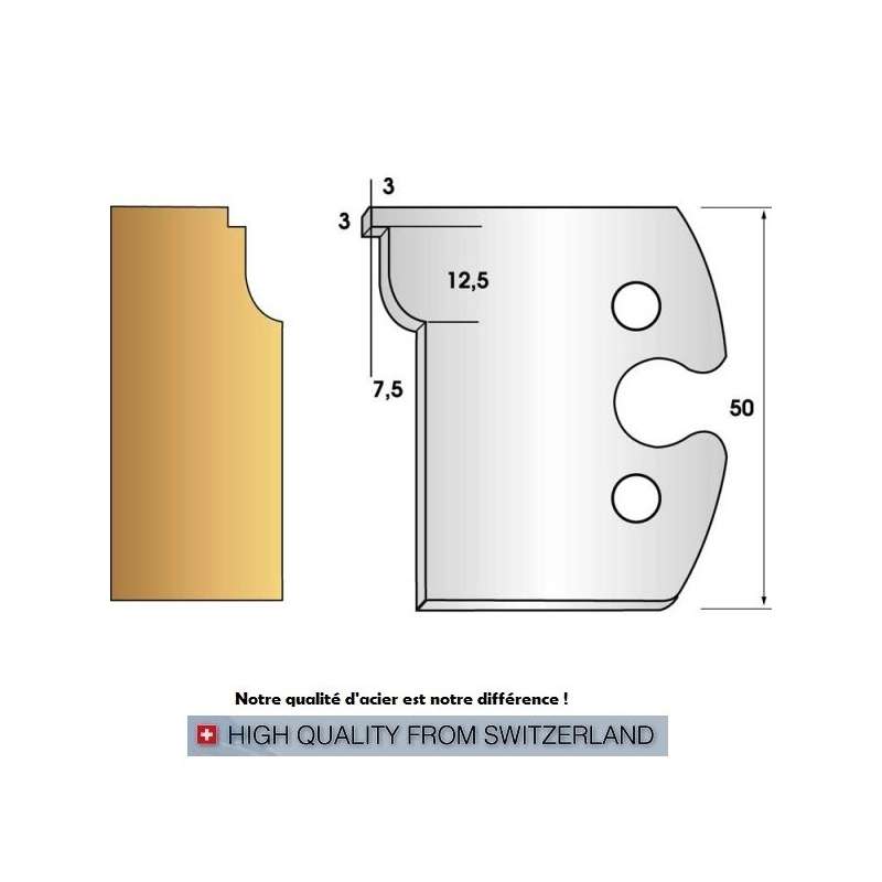 Jeu de 2 fers profiles hauteur  50X5.5 mm n° 264