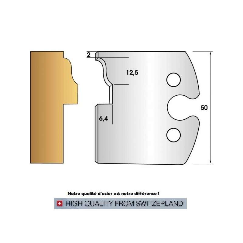 Jeu de 2 fers profiles hauteur  50X5.5 mm n° 265