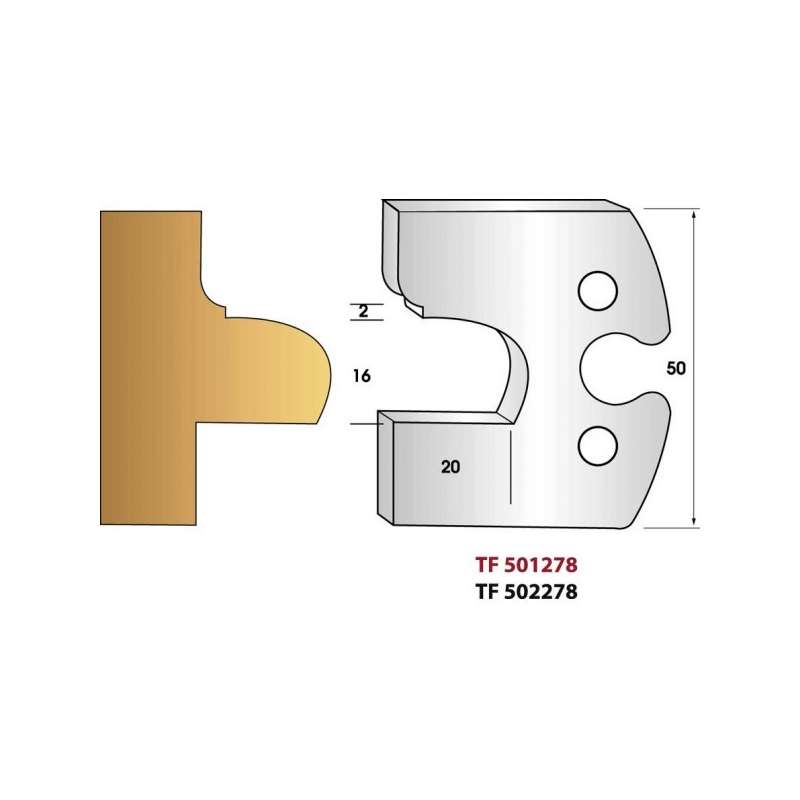 Jeu de 2 fers profiles hauteur  50X5.5 mm n° 278