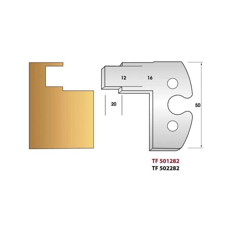 Profile knives or limiters 50 mm n° 282 - cremona 16mm