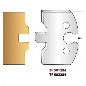 Profile knives or limiters 50 mm n° 284 in the slide pane groove 8mm