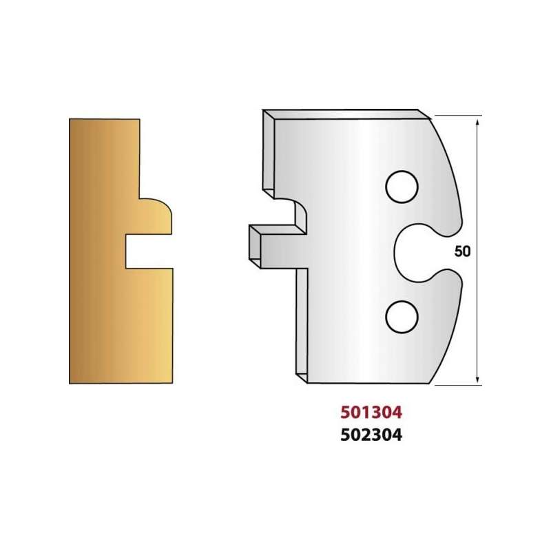 Profile knives or limiters 50 mm n° 304 - siding groove