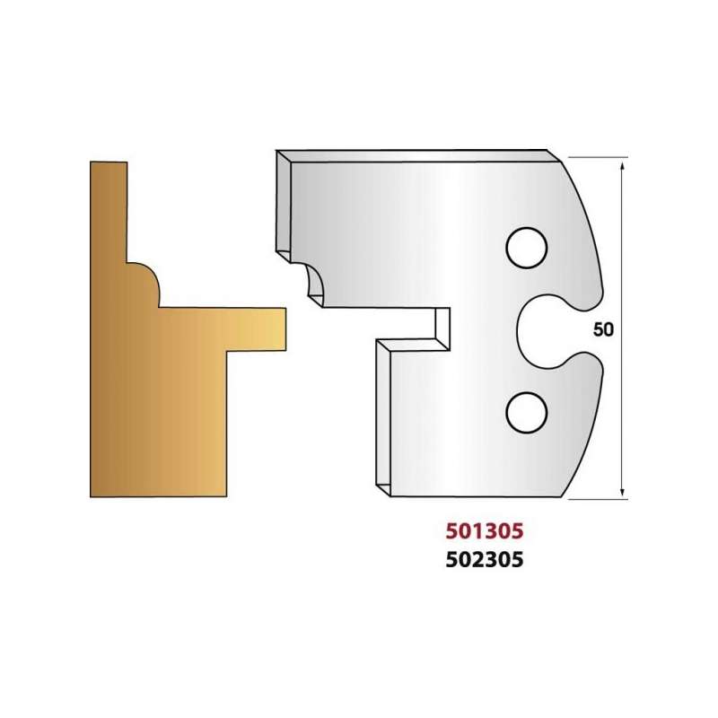 Profile knives or limiters 50 mm n° 305 - cladding tongue