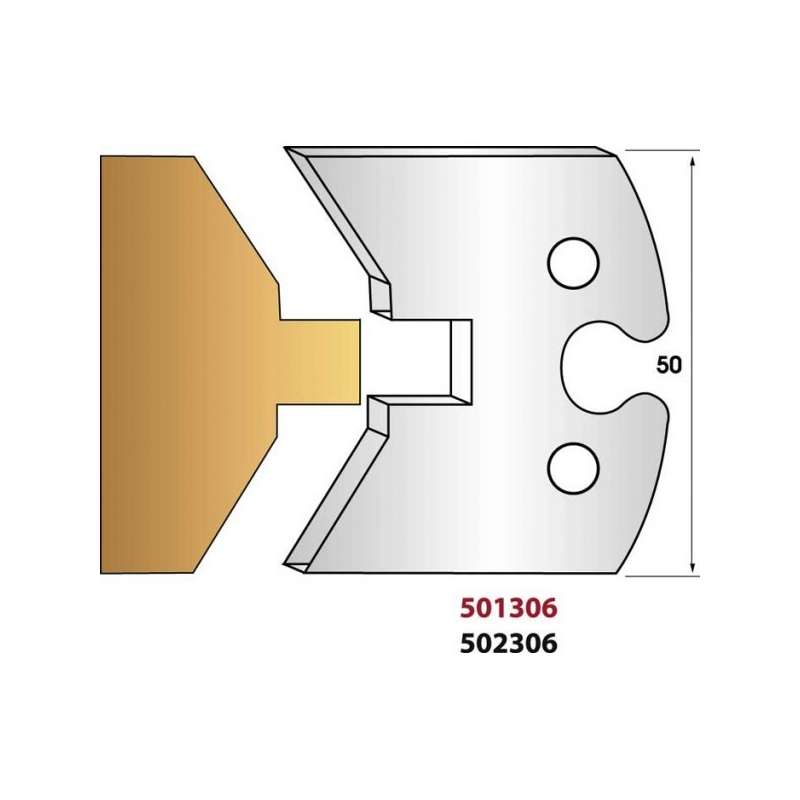 Profile knives or limiters 50 mm n° 306 - simple groove