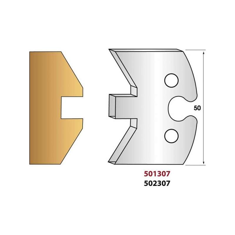 Profile knives or limiters 50 mm n° 307 - simple tab