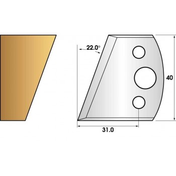 Profilmesser oder abweiser 40 mm n° 01 - Fase 22°