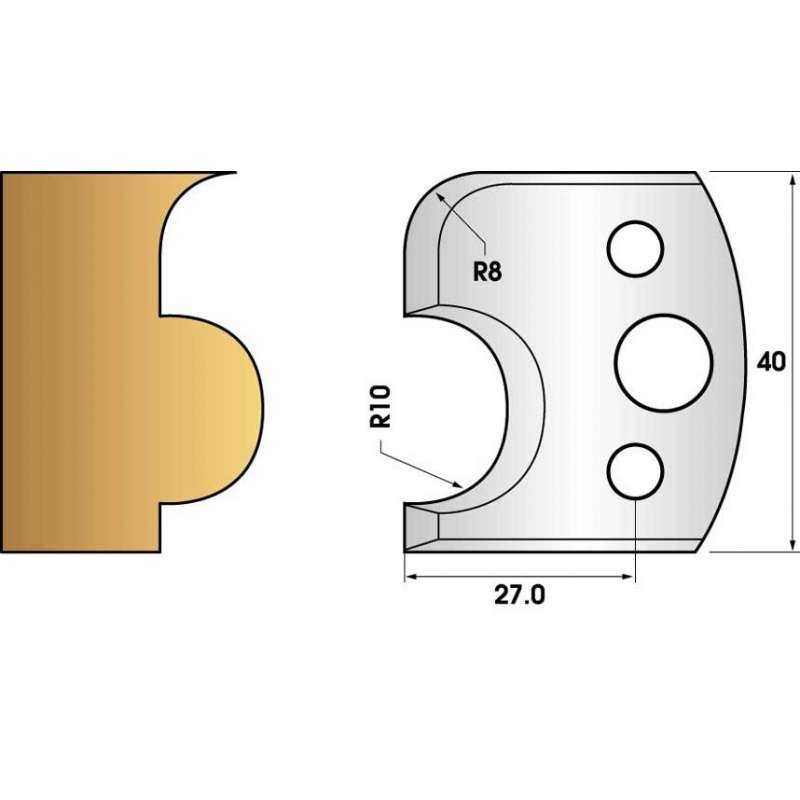 Jeu de 2 fers profiles hauteur  40X4 mm n° 04