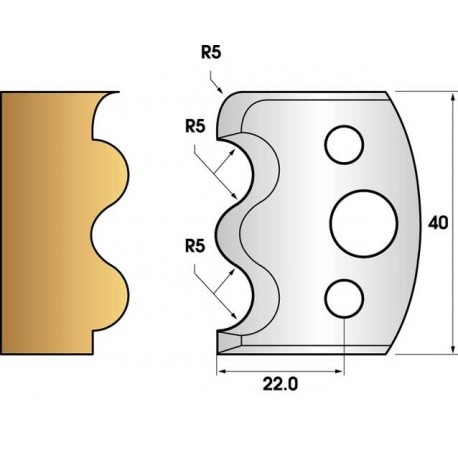 Jeu de 2 fers profiles hauteur 40X4 mm n° 06
