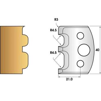 Jeu de 2 fers profilés acier Ht. 40 mm N°102 Baguette encadrement