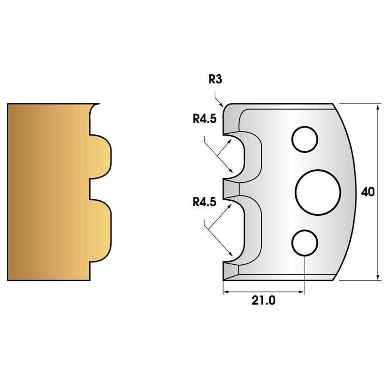 Jeu de 2 fers profiles hauteur  40X4 mm n° 07