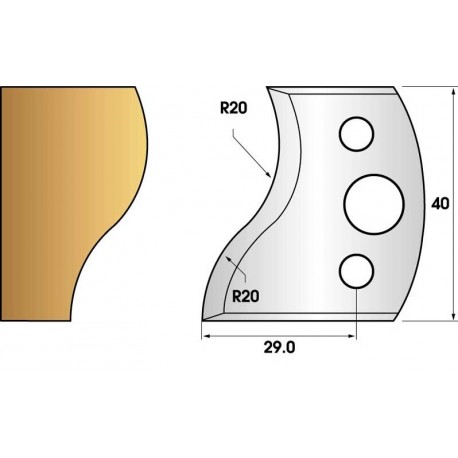 Jeu de 2 fers profiles hauteur 40X4 mm n° 09