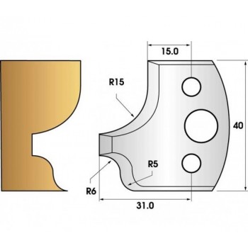 Profilmesser oder abweiser 40 mm n° 11 - doucine und viertelrund