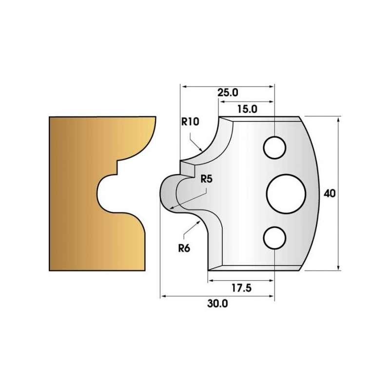 Jeu de 2 fers profiles hauteur  40X4 mm n° 12