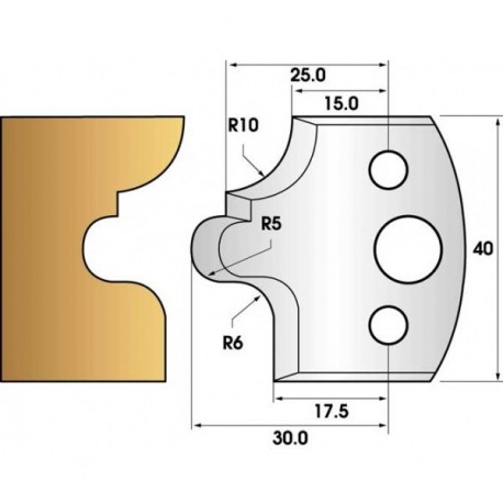 Jeu de 2 fers profiles hauteur 40X4 mm n° 12