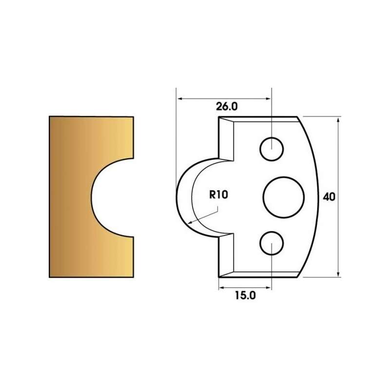 Coltelli e limitatori de 40 mm n° 14 - bocca di un lupo