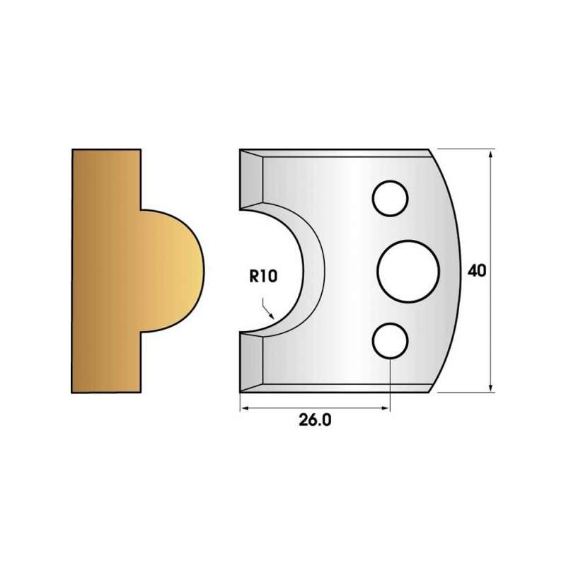 Coltelli e limitatori de 40 mm n° 15 - pecora