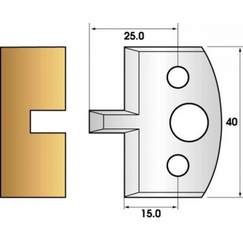 Profile knives or limiters 40 mm n° 16 - slot 6mm