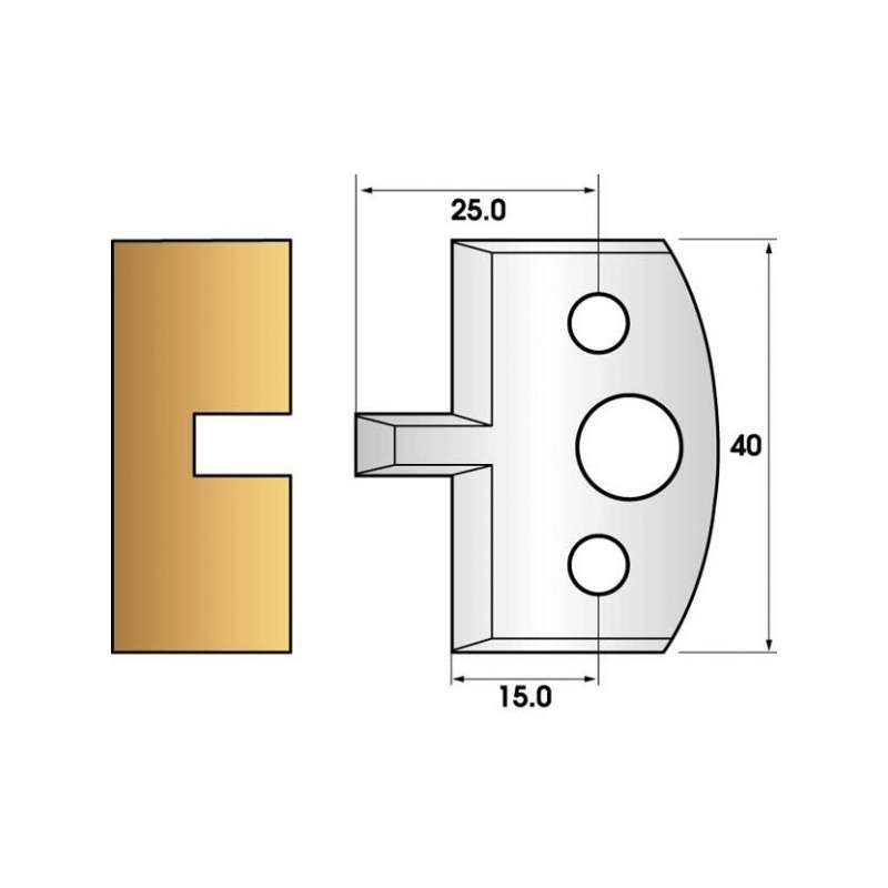 Coltelli e limitatori de 40 mm n° 16 - slot 6mm