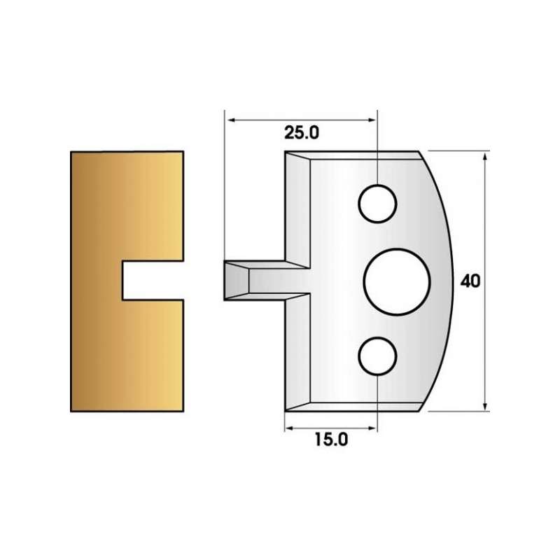 Jeu de 2 fers profiles hauteur  40X4 mm n° 16