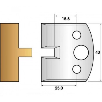 Profile knives or limiters 40 mm n° 17 - tab 6mm