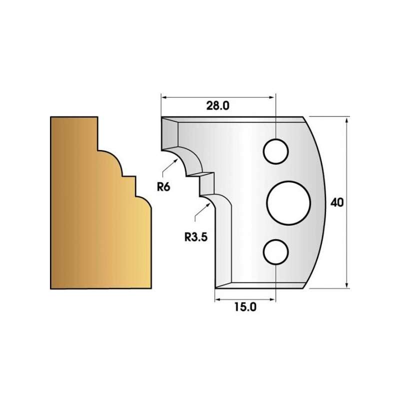 Coltelli e limitatori de 40 mm n° 19 - quarto round tacco