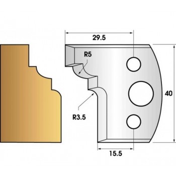 Coltelli e limitatori de 40 mm n° 20 - quarto round cove