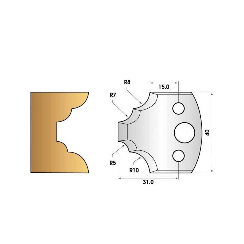 Coltelli e limitatori de 40 mm n° 22 - quarto round di più