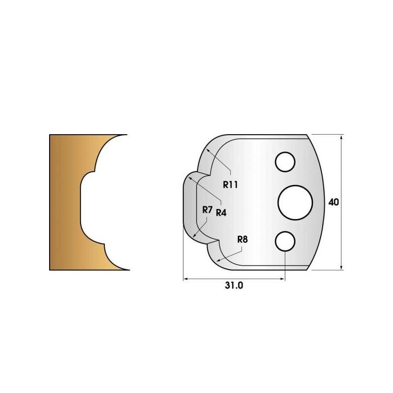 Coltelli e limitatori de 40 mm n° 23 - multi-lasciare