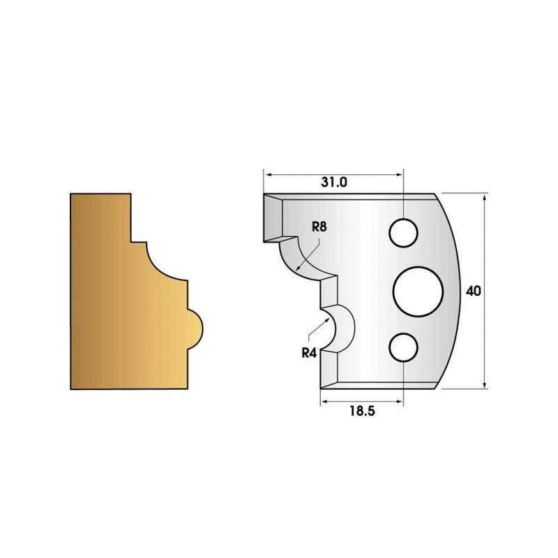 Jeu de 2 fers profiles hauteur  40X4 mm n° 24