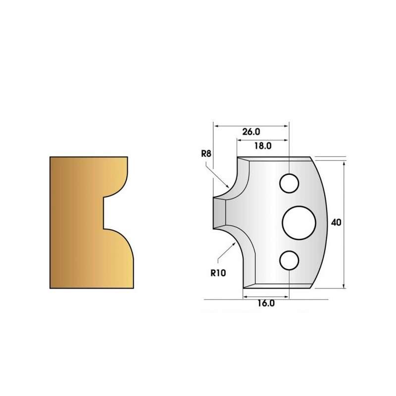 Jeu de 2 fers profiles hauteur  40X4 mm n° 40