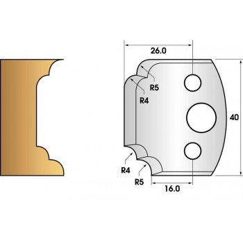 Coltelli e limitatori de 40 mm n° 42 - multi quarto round e lasciare