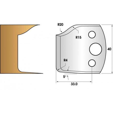 Jeu de 2 fers profiles hauteur 40X4 mm n° 100