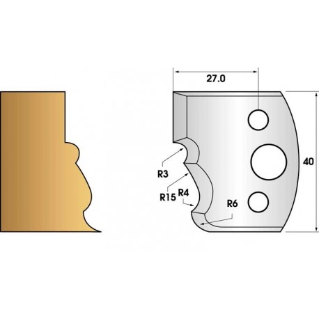 Jeu de 2 fers profiles hauteur 40X4 mm n° 101