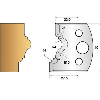 Profile knives or limiters 40 mm n° 102 - molding frame