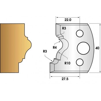 Profilmesser oder abweiser 40 mm n° 102 - einfassung rahmen