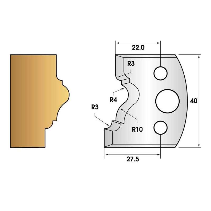 Jeu de 2 fers profiles hauteur  40X4 mm n° 102