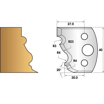 Jeu de 2 fers profiles hauteur  40X4 mm n° 103