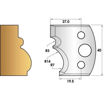 Jeu de 2 fers profiles hauteur  40X4 mm n° 105