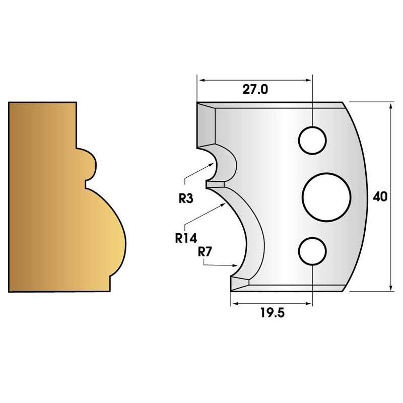 Jeu de 2 fers profiles hauteur  40X4 mm n° 105