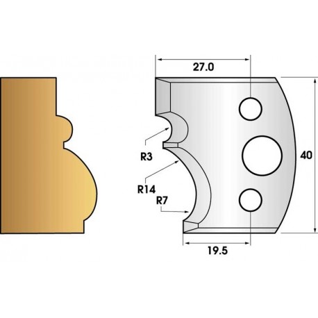 Jeu de 2 fers profiles hauteur 40X4 mm n° 105