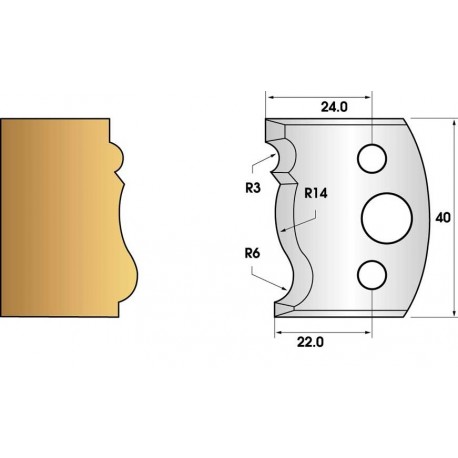 Jeu de 2 fers profiles hauteur 40X4 mm n° 106