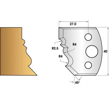 Profile knives or limiters 40 mm n° 107 - molding Louis XV