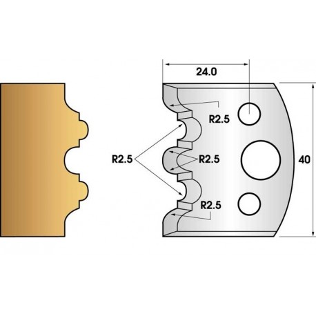Jeu de 2 fers profiles hauteur 40X4 mm n° 108