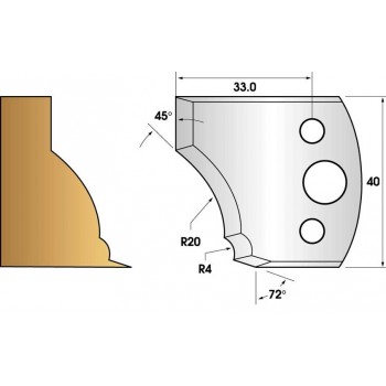 Profile knives or limiters 40 mm n° 109 - molding foot of the table