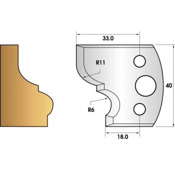 Profile knives or limiters 40 mm n° 111 - molding cornice