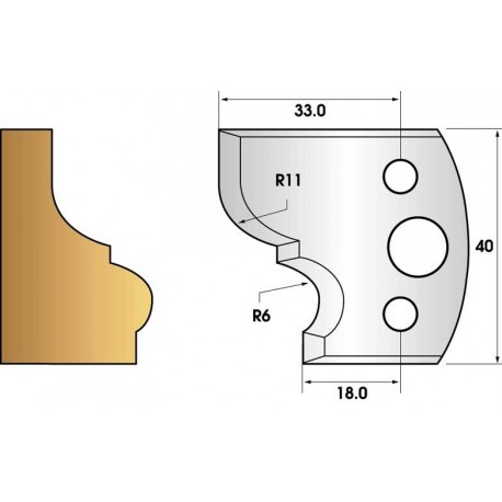 Jeu de 2 fers profiles hauteur 40X4 mm n° 111