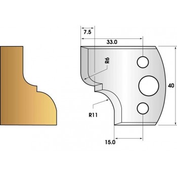 Profilmesser oder abweiser 40 mm n° 112 - stuck gesims