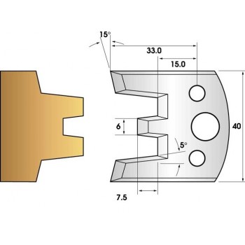 Profile knives or limiters 40 mm n° 113 - enture male